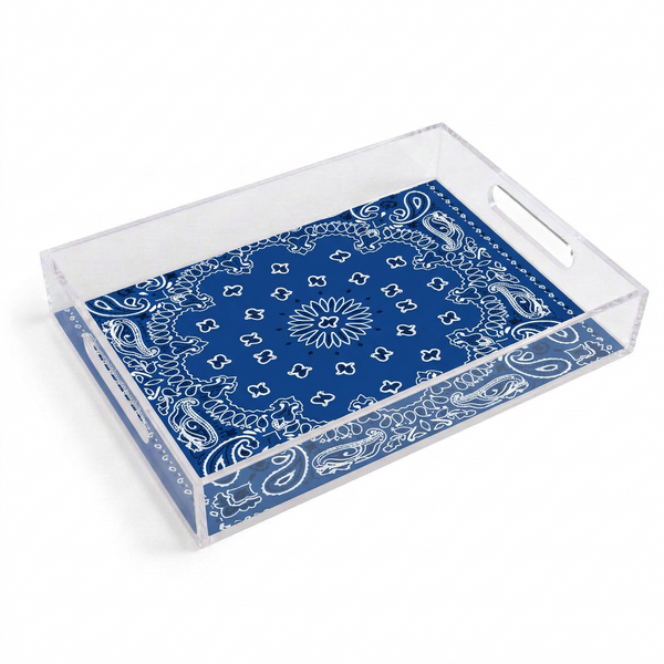 Acrylic Tray - Bandana Blue