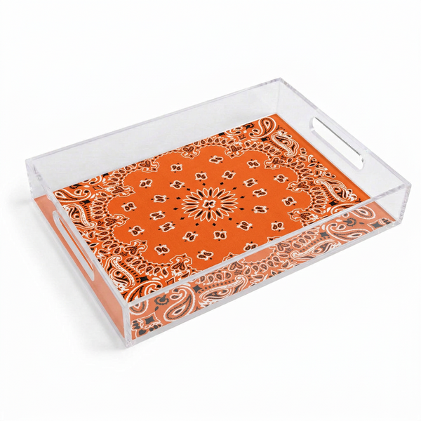 Acrylic Tray - Bandana Orange Red