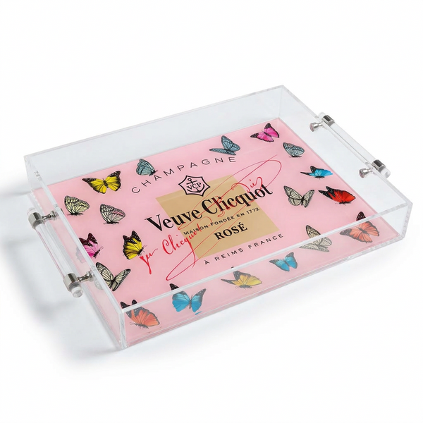 Champagne Acrylic Tray with Handles