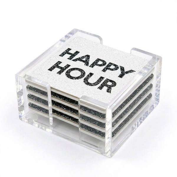 Acrylic Happy Hour Coasters