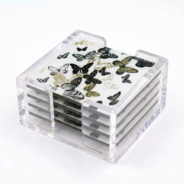 Acrylic Gold Butterfly Coasters