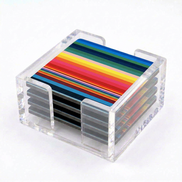Acrylic Rainbow Stripes Coasters