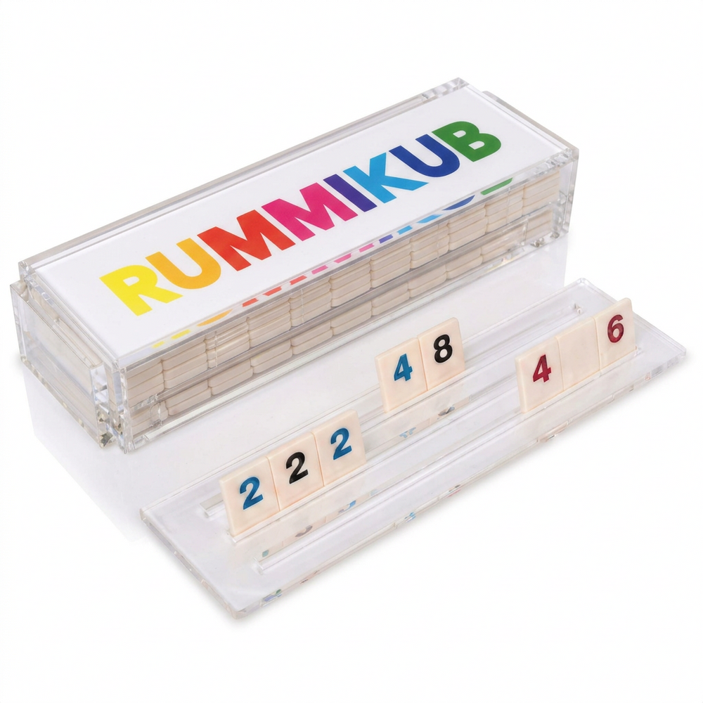 Lucite Rummikub Acrylic White Multi Rummikub Game – Hipchik