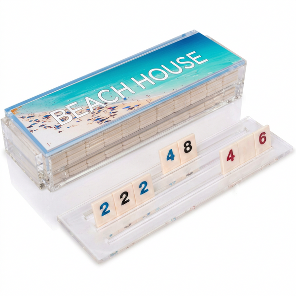 Beach House  Scene Acrylic Rummikub Game