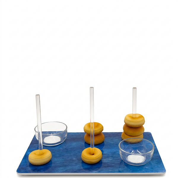Acrylic Marble Bagel Tray with Removable sticks
