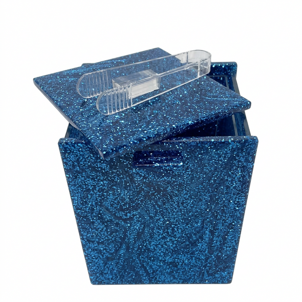 Acrylic Ice Bucket with Tongs – Glitter Blue