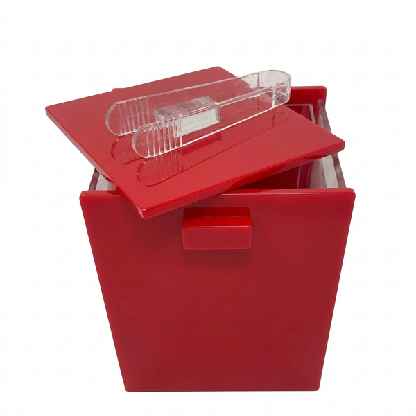 Acrylic Ice Bucket with Tongs – Red