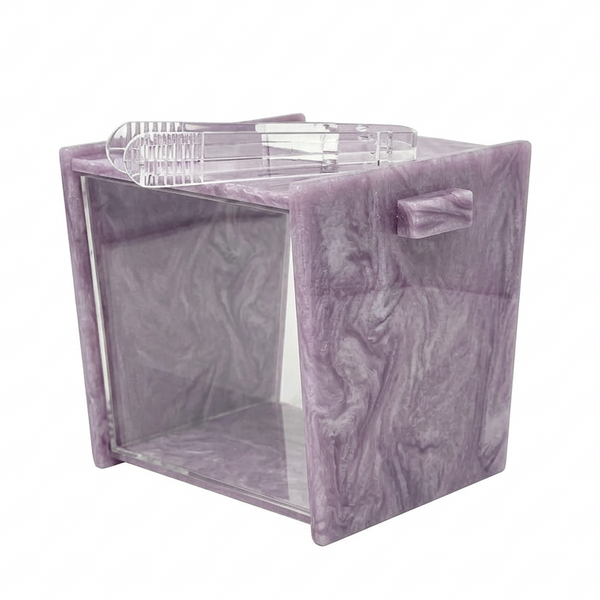 Acrylic Marble Ice Bucket with Tongs