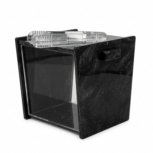 Acrylic Marble Ice Bucket with Tongs