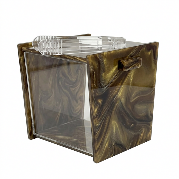 Acrylic Ribbon Ice Bucket with Tongs