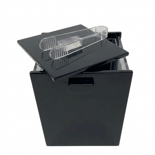 Acrylic Ice Bucket with Tongs – Black
