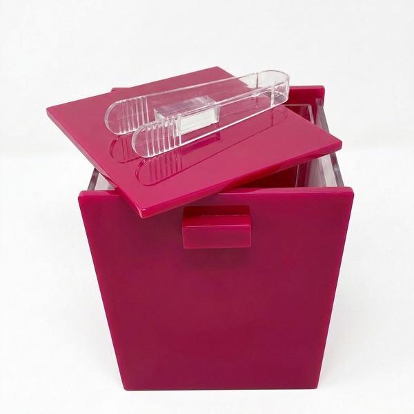 Acrylic Ice Bucket with Tongs – Cranberry