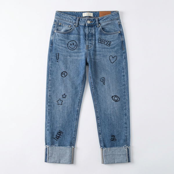 Happy Refurbished Embroidered Vintage Relaxed Denim