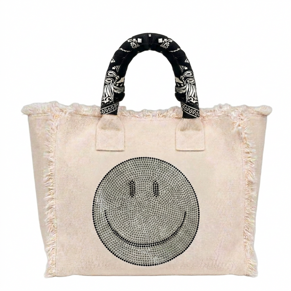 Crystal Smile Fringe Canvas Bag