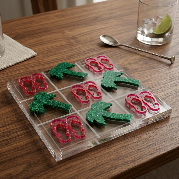 Acrylic Tic Tac Toe Flip Flops Game