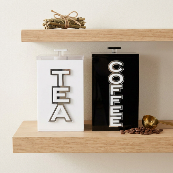 Acrylic Canister Collection – Tea Gray Ribbon