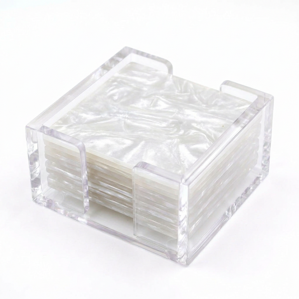 Acrylic Ribbon Coasters – White