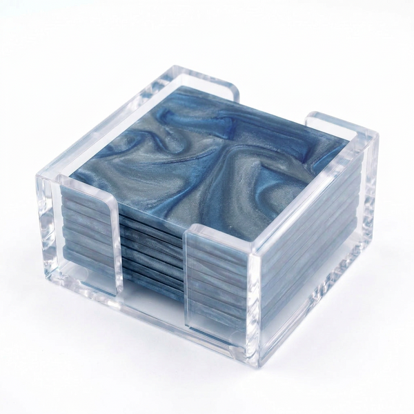 Acrylic Ribbon Coasters – Blue
