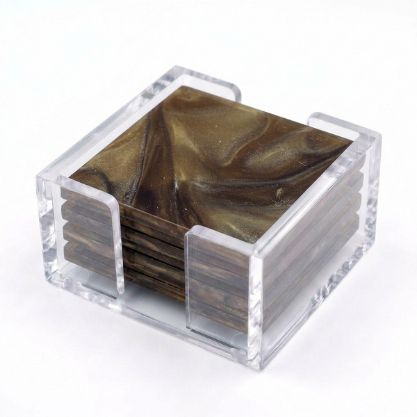 Acrylic Ribbon Coasters – Brown