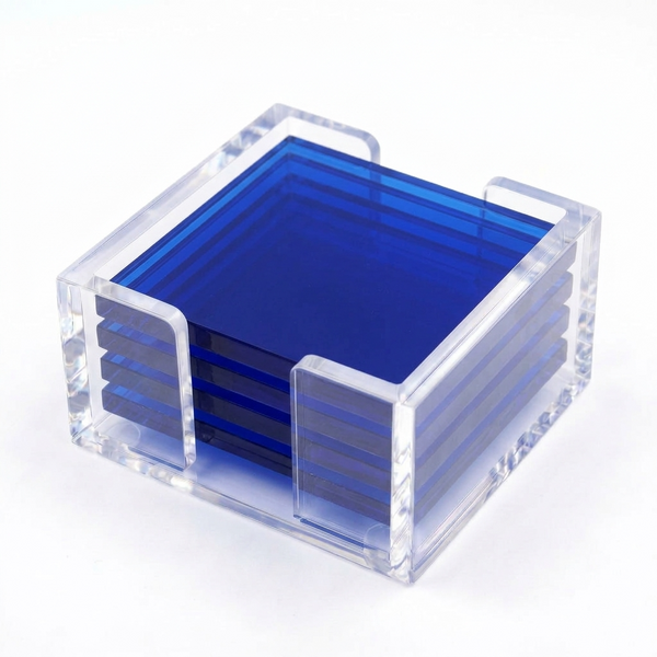 Acrylic See Through  Blue Coasters