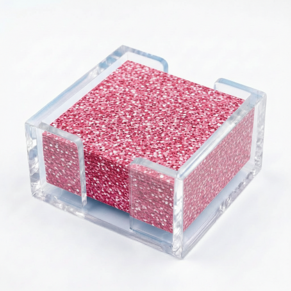 Acrylic Glitter Coasters – Pink