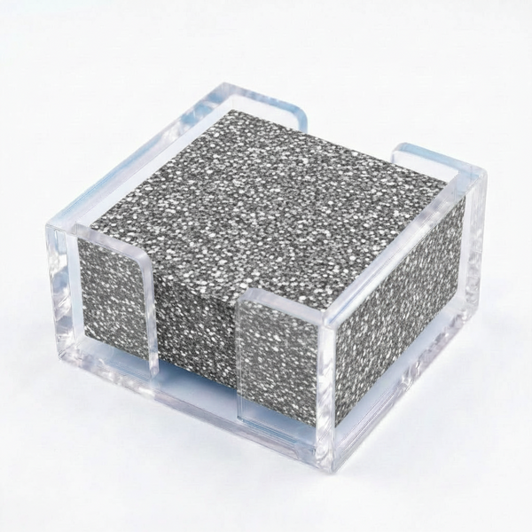 Acrylic Glitter Coasters – Silver