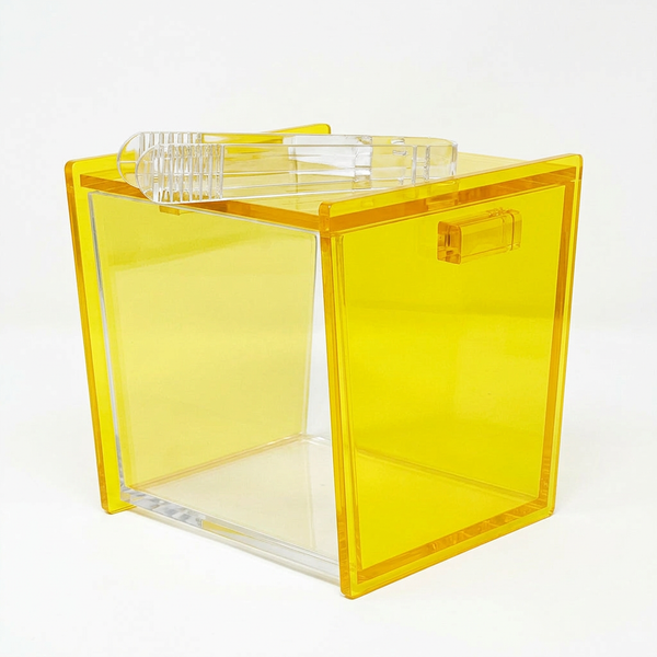 Acrylic Ice Bucket with Tongs – See Through Yellow