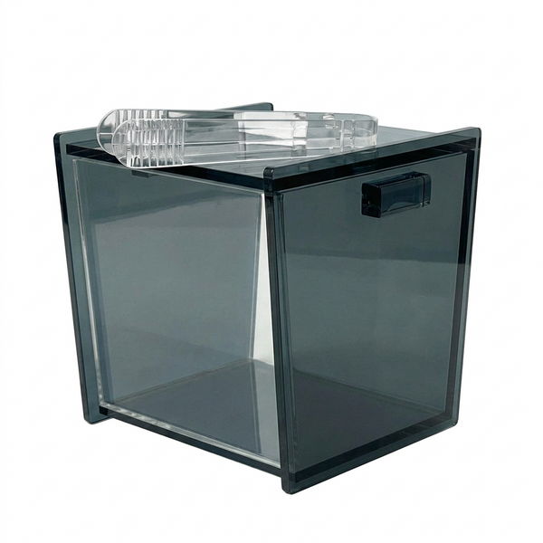 Acrylic Ice Bucket with Tongs – See Through Black