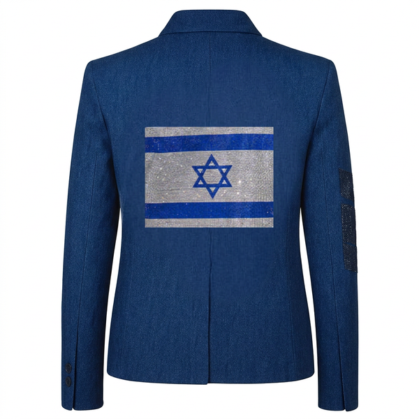 Blazer - Crystal Israel Flag - Denim