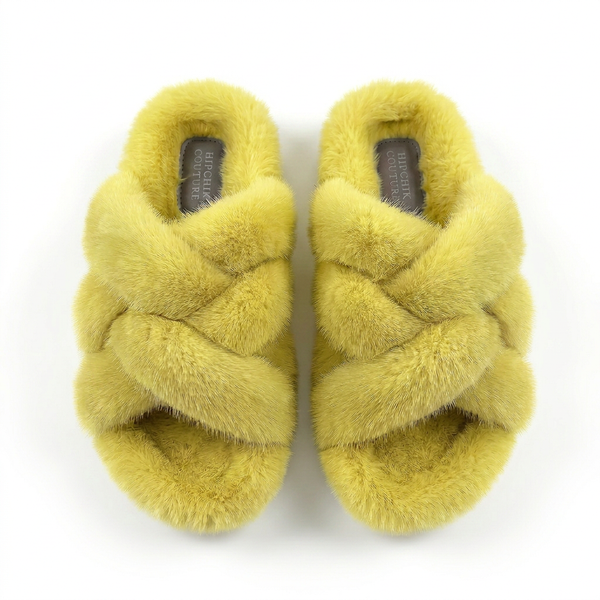 Mink Sandal Shoes Criss Cross - Yellow