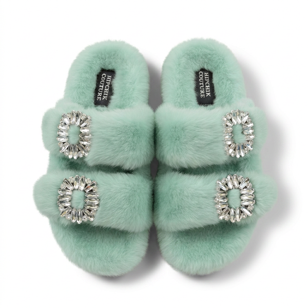 Mink Sandal Shoes Crystal Buckle - Mint