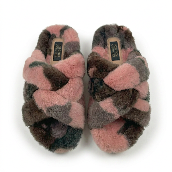 Mink Sandal Shoes Criss Cross - Pink Camo