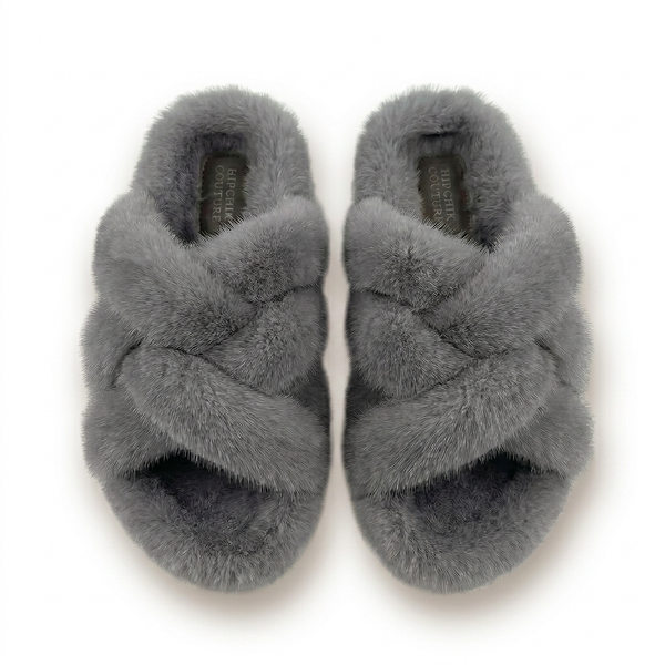 Mink Sandal Shoes Criss Cross - Gray