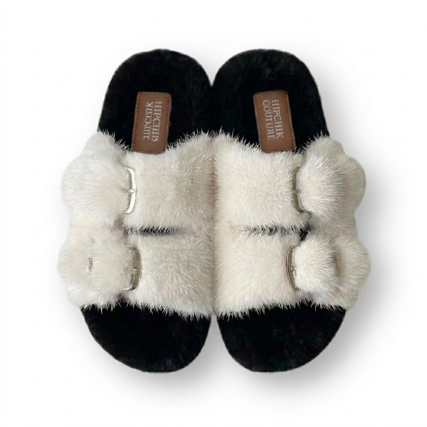 Mink Sandal Shoes - Black 'n' White