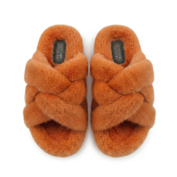 Mink Sandal Shoes Criss Cross - Orange