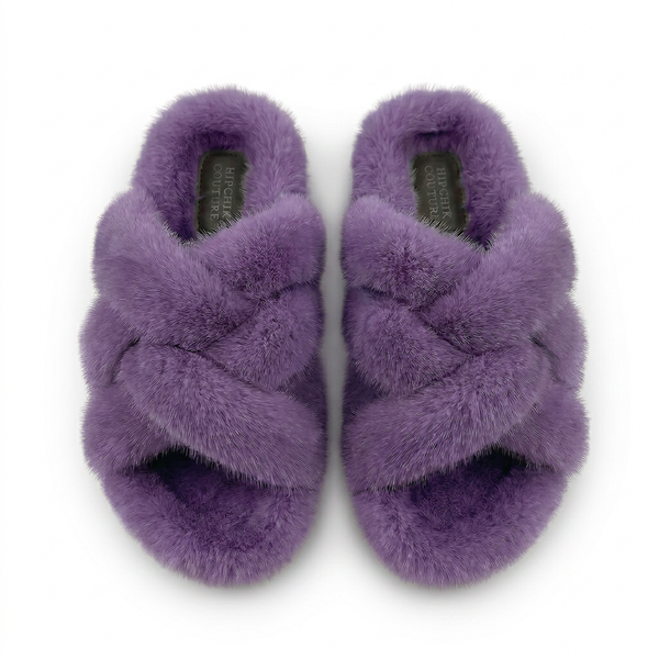 Mink Sandal Shoes Criss Cross - Purple