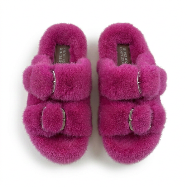 Mink Sandal Shoes - Fuchsia