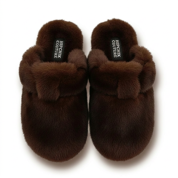 Mink Clog Shoes - Chocolate