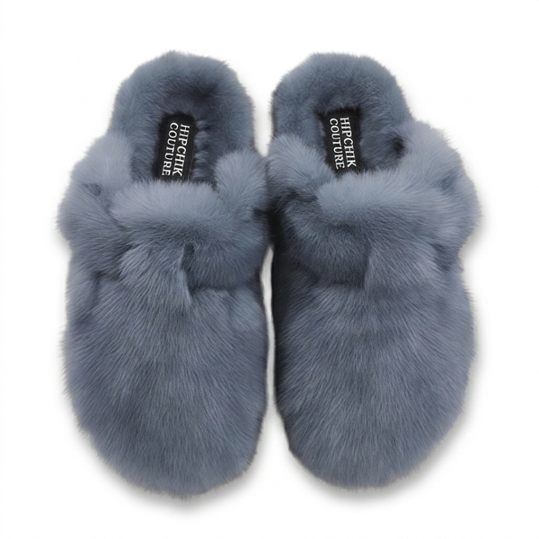 Faux Fur Clogs Denim