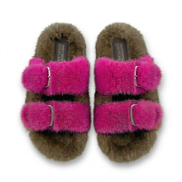 Mink Sandal Shoes - Nat 'n' Fuchsia