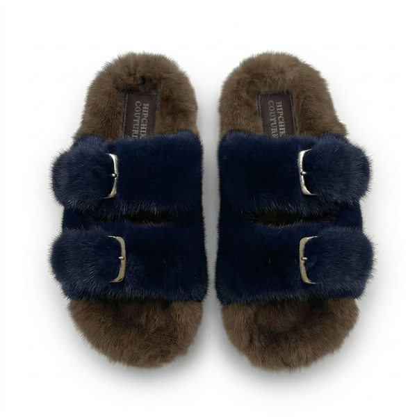 Mink Sandal Shoes - Brown 'n' Navy