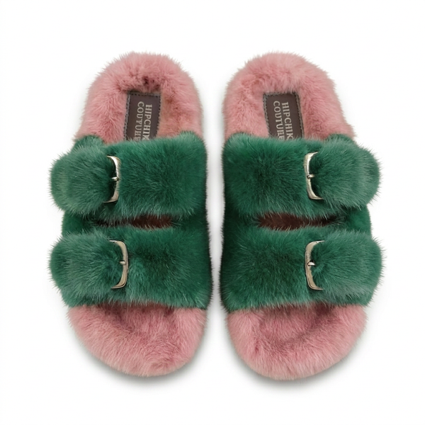 Mink Sandal Shoes - Watermelon Green