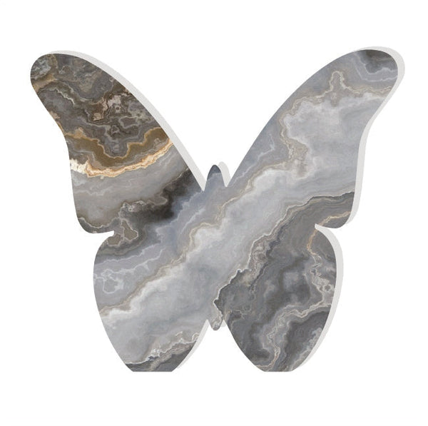 Butterfly Acrylic Object Shelf Decor Greys in Grey Bronze Slice