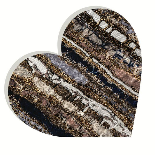 Heart Acrylic Object Designer Shelf Decor Beige Browns in Agate Navy and Brown