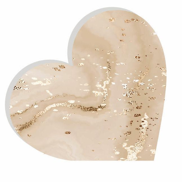 Heart Acrylic Object Designer Shelf Decor Beige Browns in Beige Gold