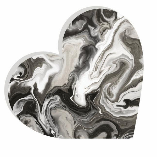 Heart Acrylic Object Designer Shelf Decor Blacks in Black Smoke