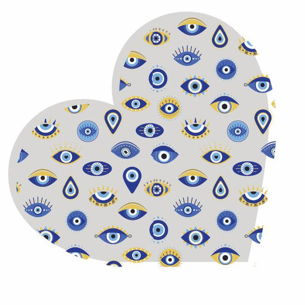 Heart Acrylic Object Designer Shelf Decor Judaica in Evil Eyes