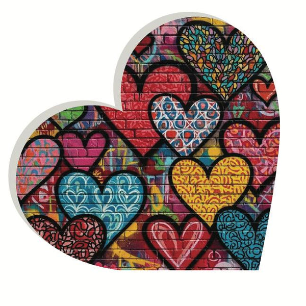 Heart Acrylic Object Designer Shelf Decor Graffiti in Graffiti Hearts