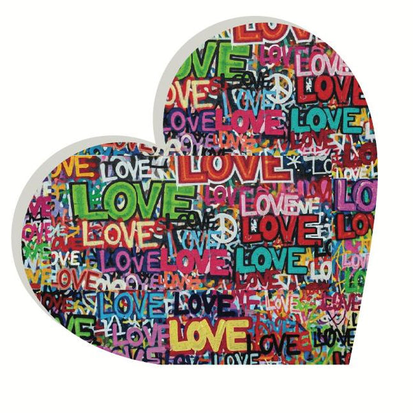 Heart Acrylic Object Designer Shelf Decor Graffiti in Graffiti Love