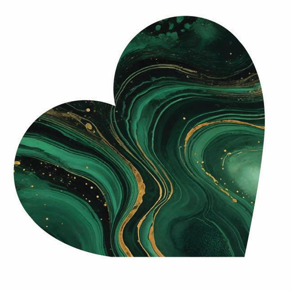 Heart Acrylic Object Designer Shelf Decor Greens in Green Gold